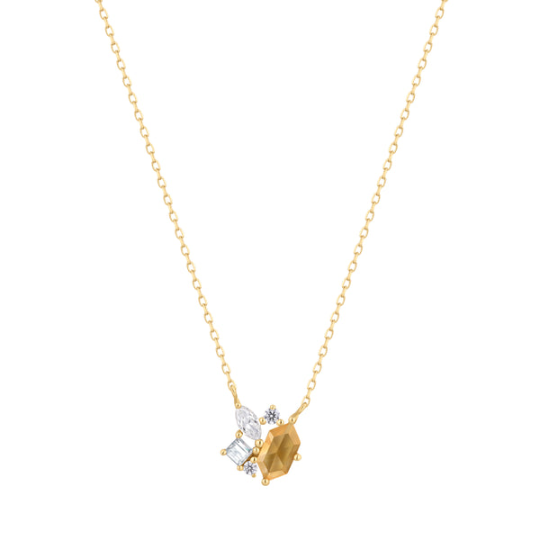 RION x Buddha Jewelry Guerdon Necklace with Rutilated Quartz Necklaces RION x Buddha Jewelry 14k Yellow Gold