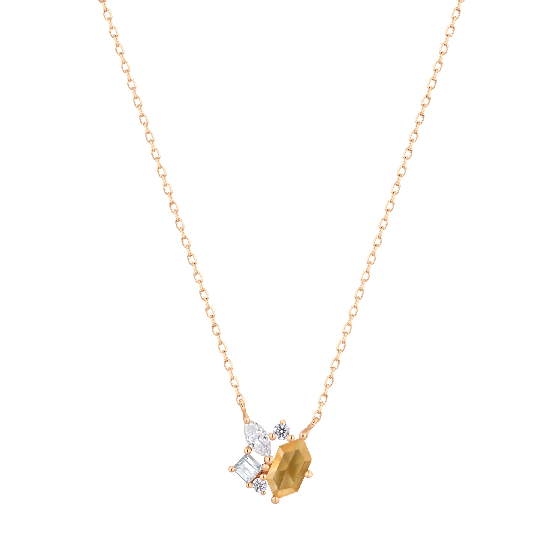 RION x Buddha Jewelry Guerdon Necklace with Rutilated Quartz Necklaces RION x Buddha Jewelry 14k Rose Gold