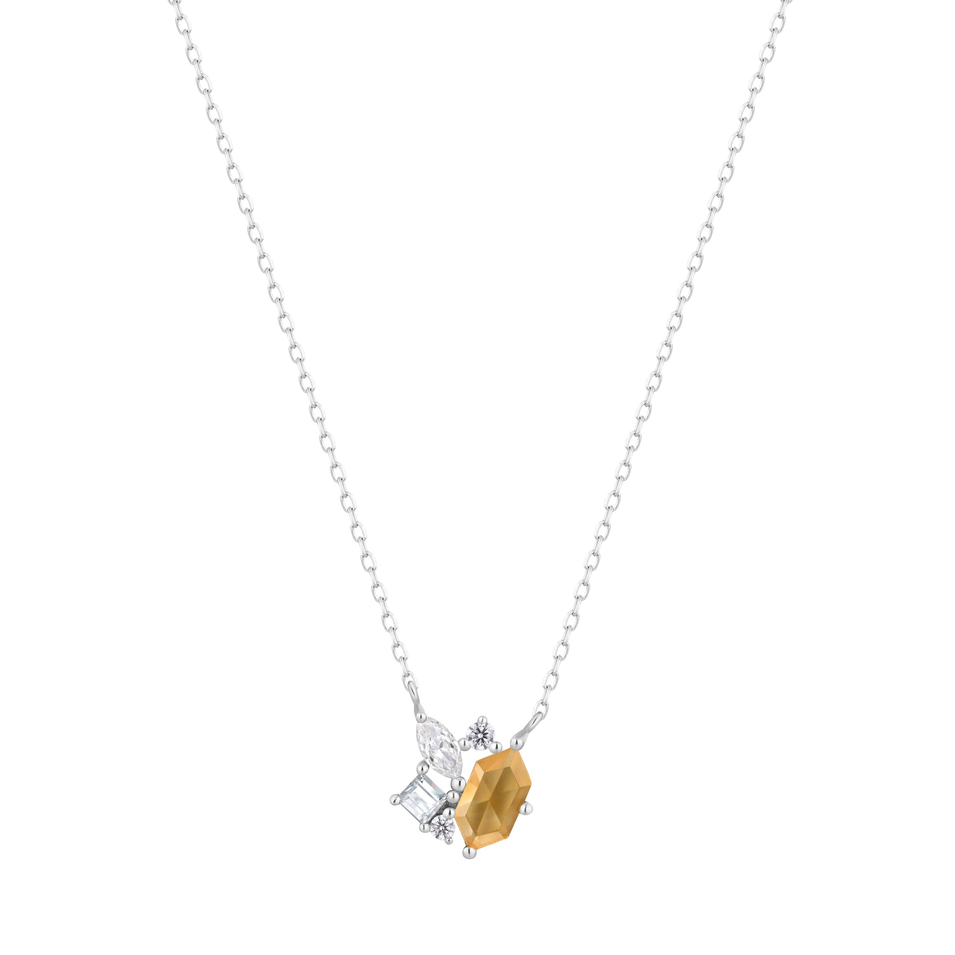 RION x Buddha Jewelry Guerdon Necklace with Rutilated Quartz Necklaces RION x Buddha Jewelry 14k White Gold