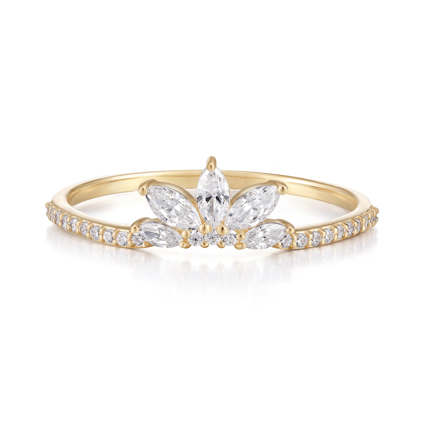 RION x Buddha Jewelry Valentina Finger Ring with White Sapphire Finger Rings RION x Buddha Jewelry