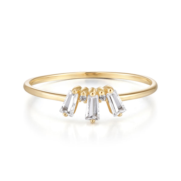 RION x Buddha Jewelry Crown Jewels Finger Ring with White Sapphire Finger Rings RION x Buddha Jewelry