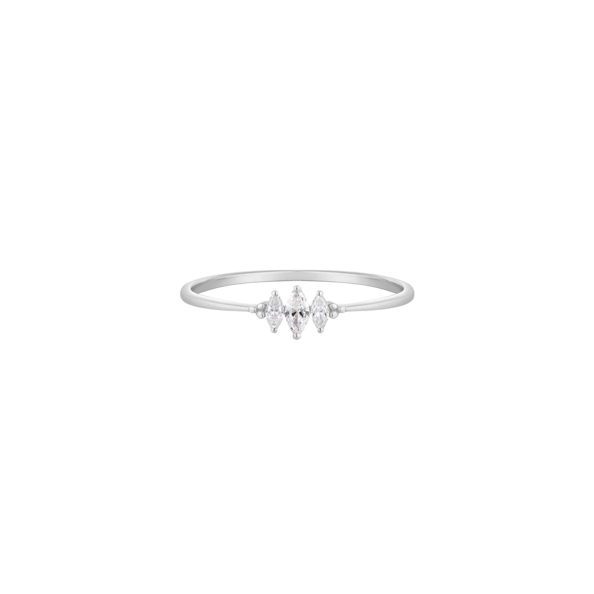 RION x Buddha Jewelry Zuri Trois Finger Ring with Diamond Finger Rings RION x Buddha Jewelry 14k White Gold