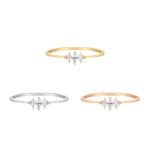 RION x Buddha Jewelry Zuri Trois Finger Ring with Diamond Finger Rings RION x Buddha Jewelry