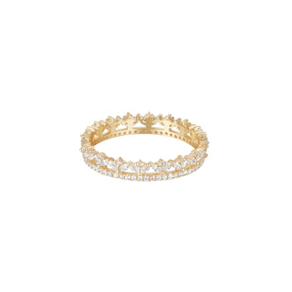 RION x Buddha Jewelry The Purfect Finger Ring - White Sapphire Finger Ring RION x Buddha Jewelry Yellow Gold Size 6 