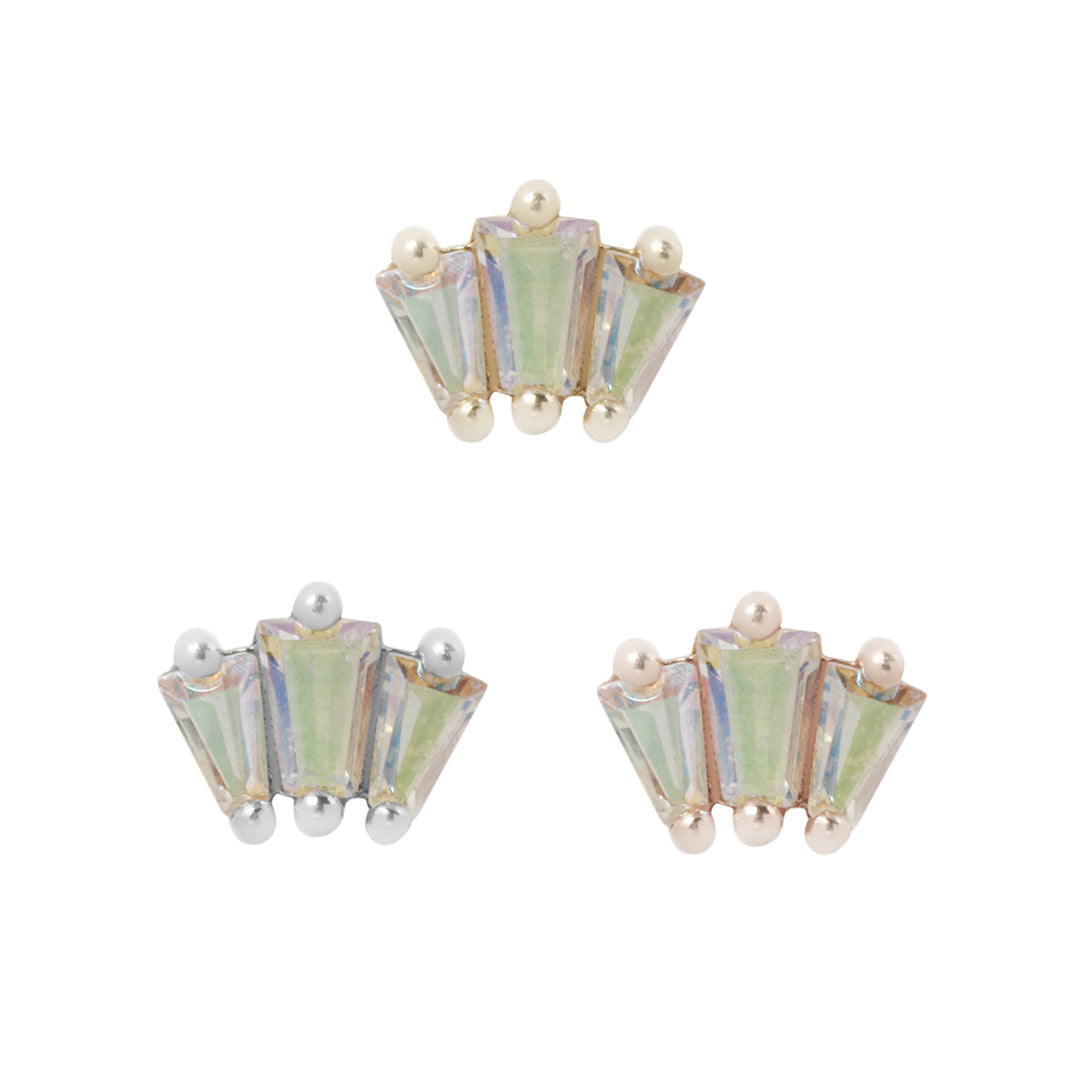 Gemma Trios Threadless End with Mercury Mist Topaz Threadless Ends Buddha Jewelry