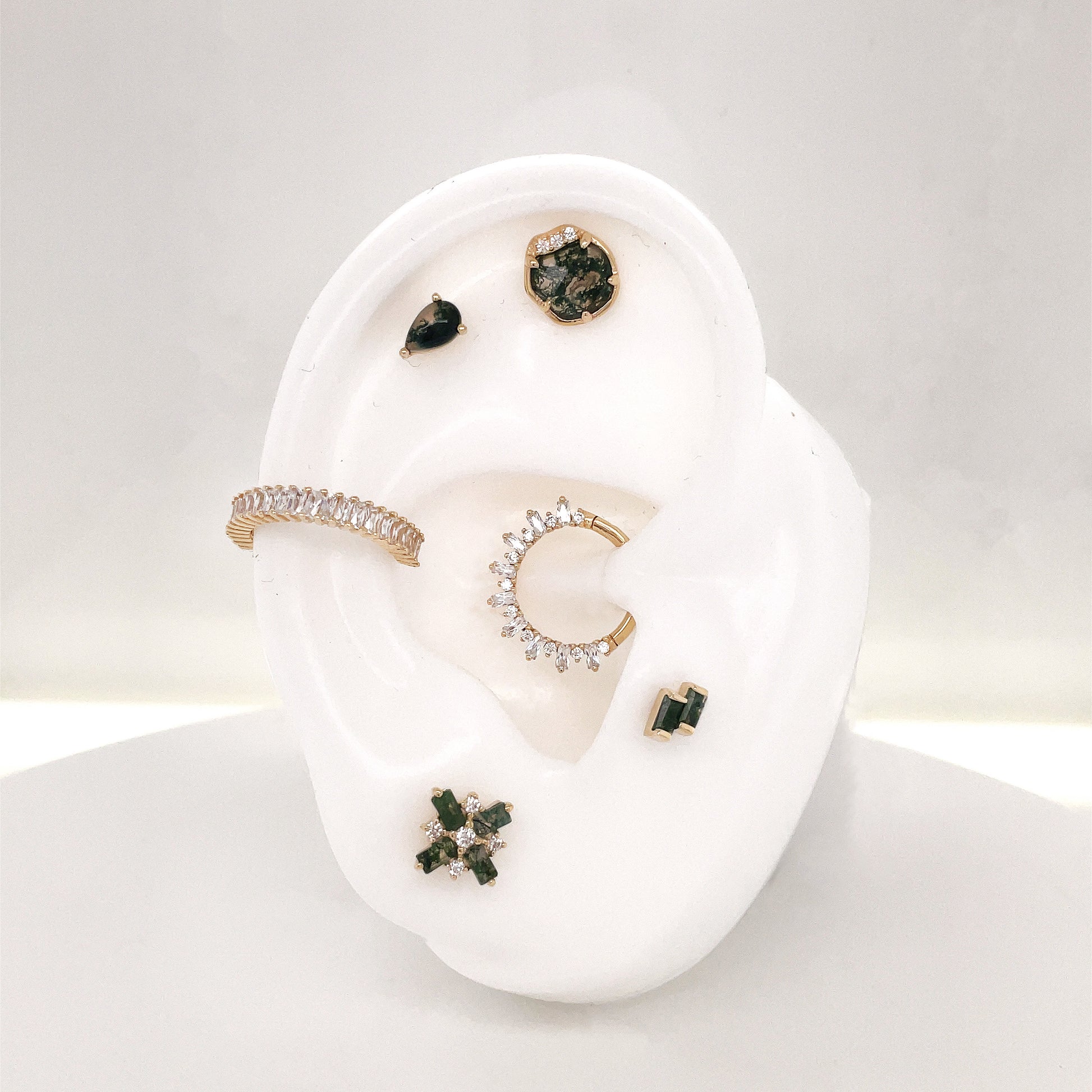 Covet Threadless End with Moss Agate Threadless Ends Buddha Jewelry