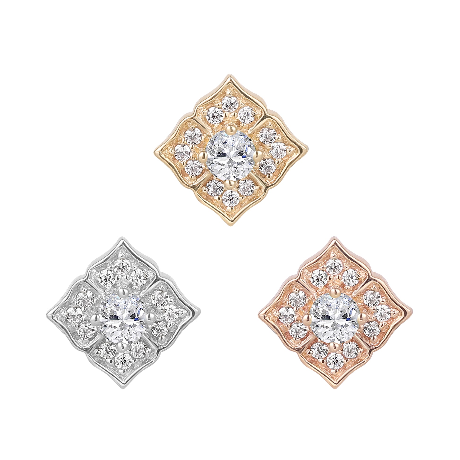 Grace Threadless End with CZ Threadless Ends Buddha Jewelry