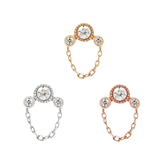 Halston - Genuine Diamond + Chain - Threadless End Threadless Ends Buddha Jewelry   