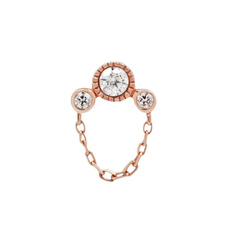 Halston - Genuine Diamond + Chain - Threadless End Threadless Ends Buddha Jewelry Rose Gold  