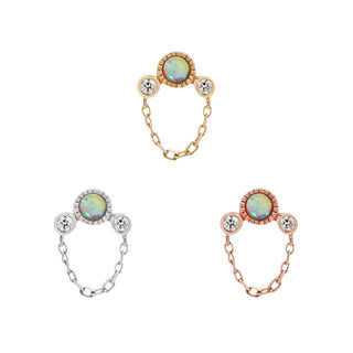 Halston - Genuine Opal + Chain - Threadless End Threadless Ends Buddha Jewelry   