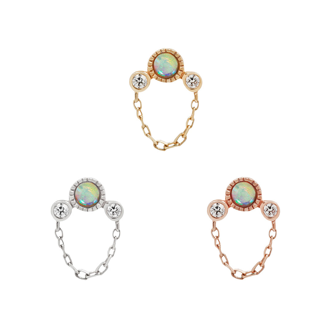 Halston Threadless End with Opal Threadless Ends Buddha Jewelry