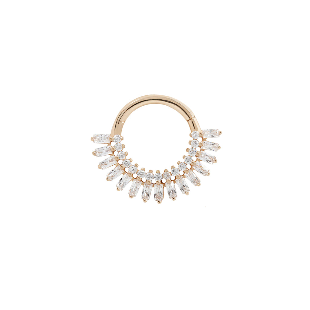 Hypnotic Clicker with CZ Clickers Buddha Jewelry 14k Rose Gold 16g 5/16" (8mm)