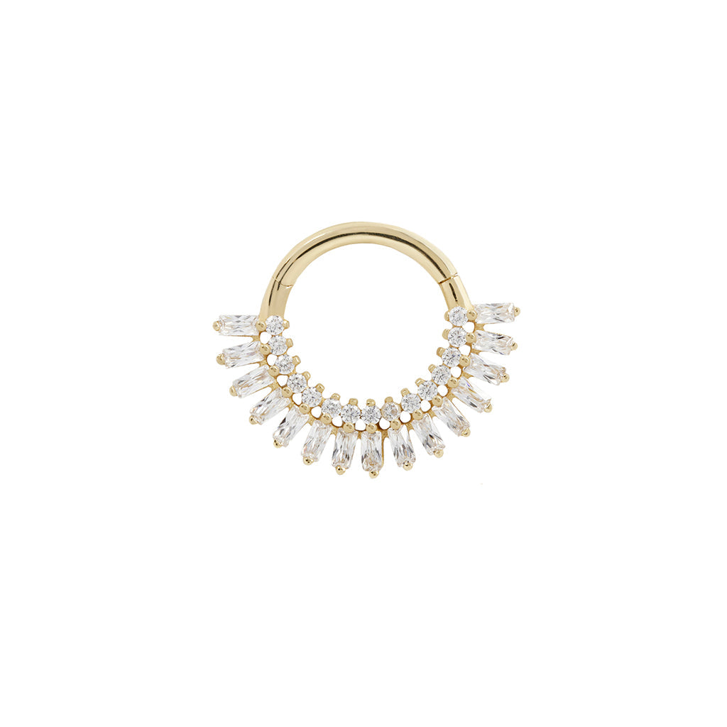 Hypnotic Clicker with CZ Clickers Buddha Jewelry 14k Yellow Gold 16g 5/16" (8mm)