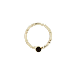Fixed Bezel Bead Ring 2mm Black Spinel Fixed Rings Buddha Jewelry Yellow Gold 16g 5/16" 