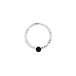 Fixed Bezel Bead Ring 2mm Black Spinel Fixed Rings Buddha Jewelry White Gold 16g 5/16" 