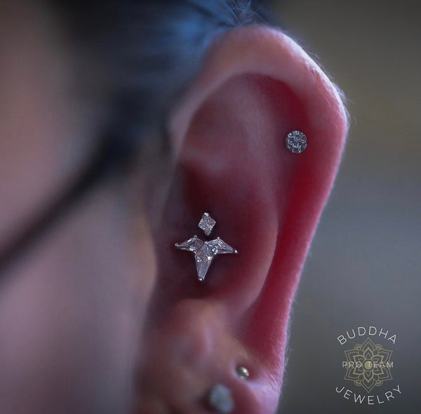 Volant Threadless End with CZ Threadless Ends Buddha Jewelry