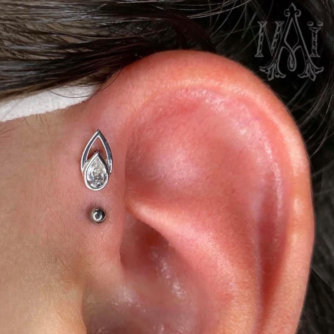 Echo Threadless End with CZ Threadless Ends Buddha Jewelry