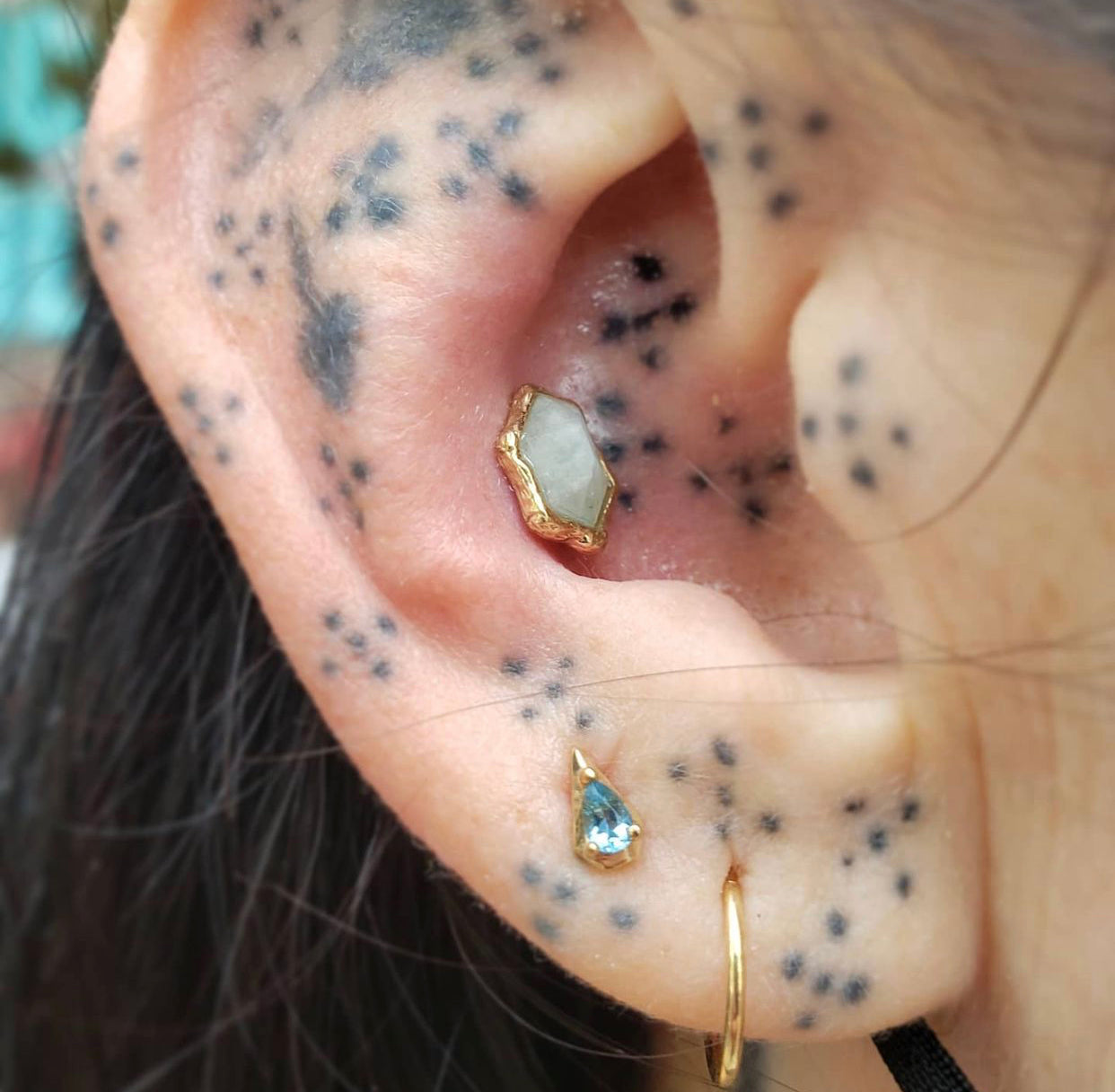 Pump Up The Volume Threadless End with Aquamarine Threadless Ends Buddha Jewelry