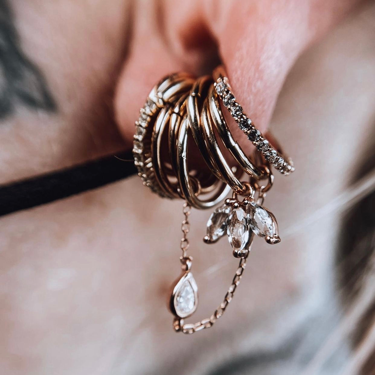 Moet Charm with White Topaz Charms Buddha Jewelry