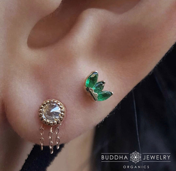 Rebel Rebel Threadless End with Reverse Set CZ Threadless Ends Buddha Jewelry