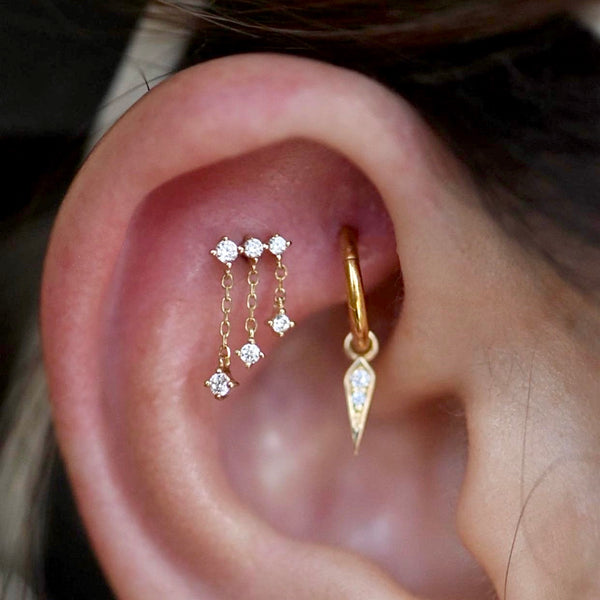 Cascade Threadless End with CZ Threadless Ends Buddha Jewelry