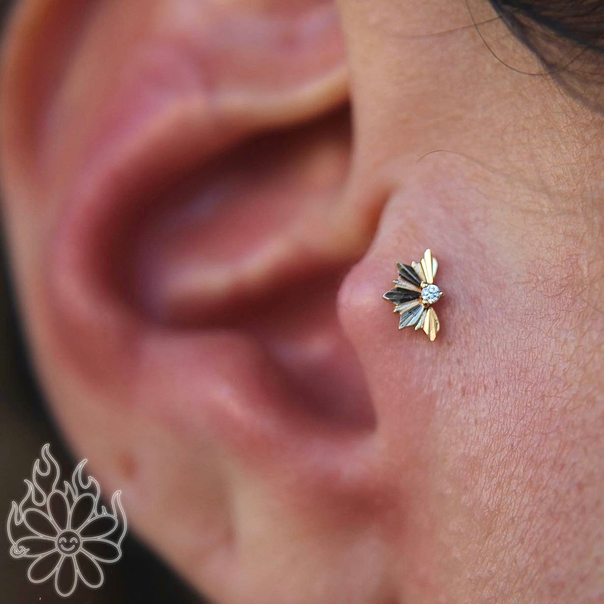 Surrender Threadless End with CZ Threadless Ends Buddha Jewelry