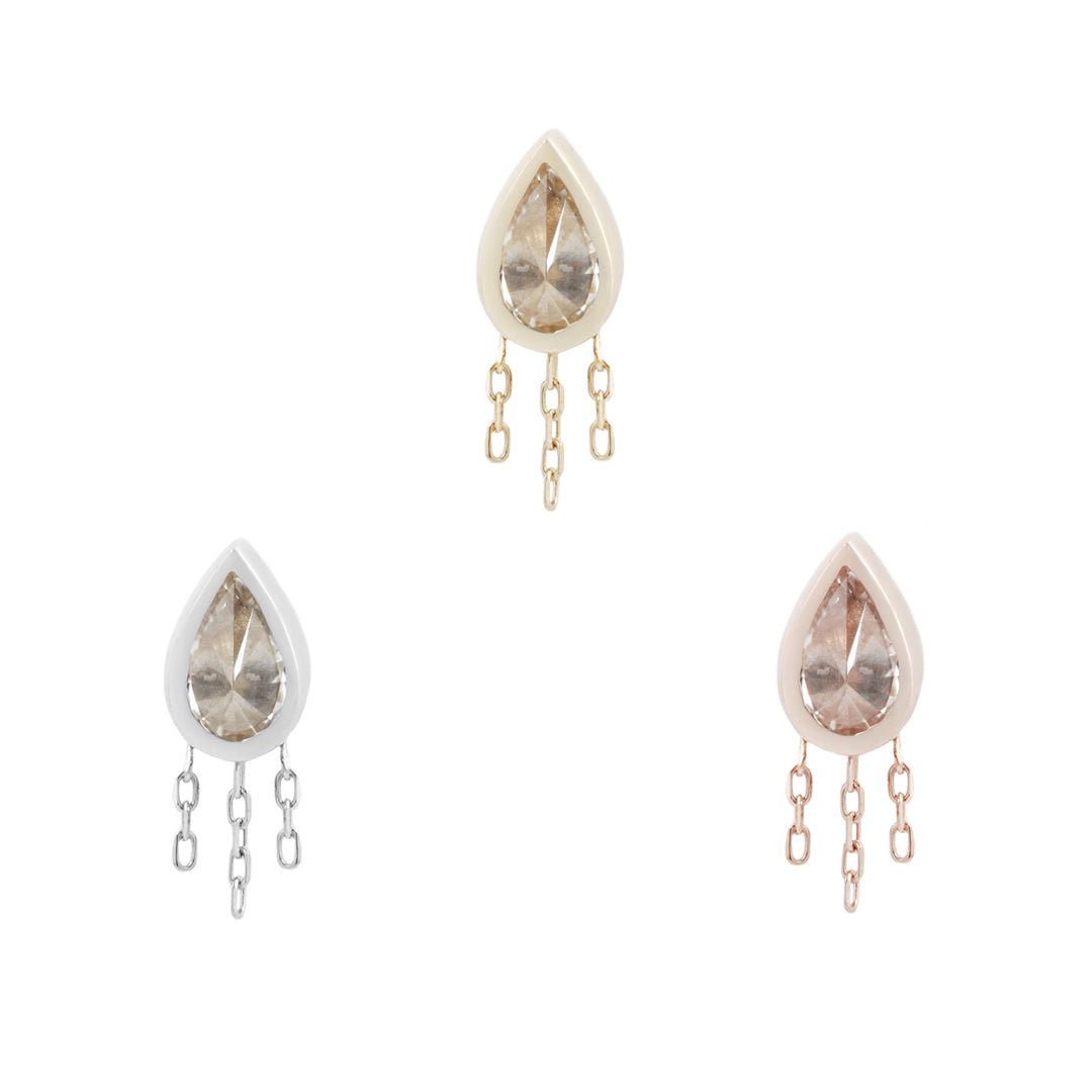 Let's Dance Threadless End with Reverse Set CZ Threadless Ends Buddha Jewelry