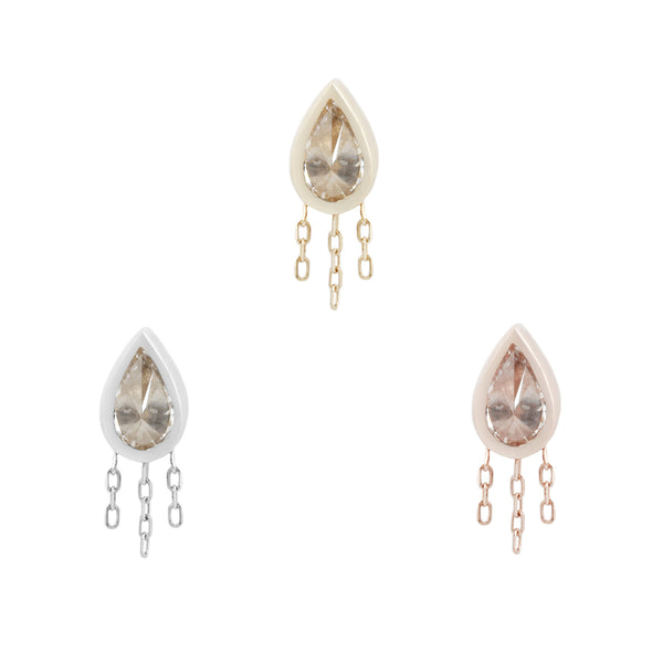 Let's Dance Threadless End with Reverse Set CZ Threadless Ends Buddha Jewelry