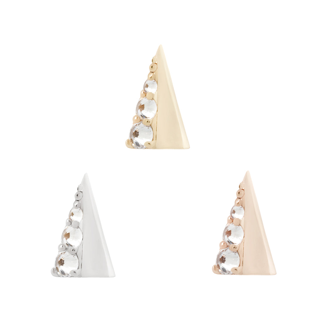 Lux Spike Threadless End with Reverse Set CZ Threadless Ends Buddha Jewelry