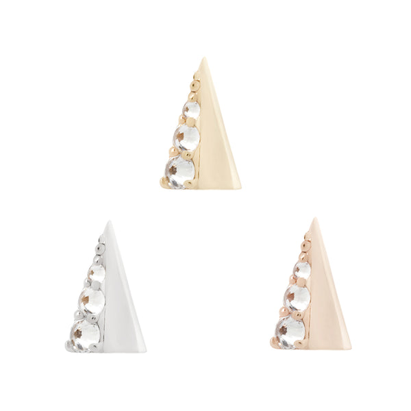 Lux Spike Threadless End with Reverse Set CZ Threadless Ends Buddha Jewelry