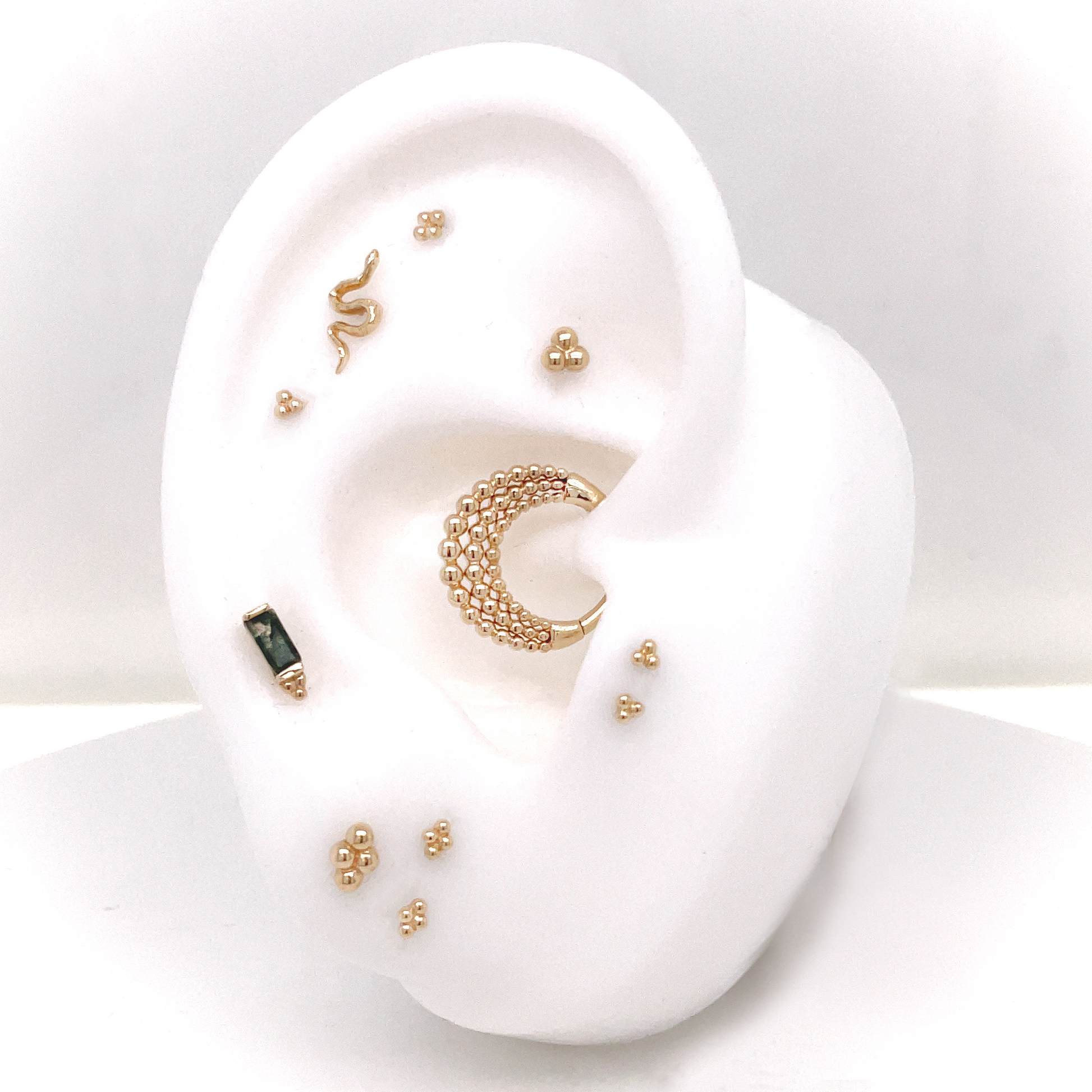 Dior Threadless End with Moss Agate Threadless Ends Buddha Jewelry