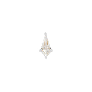 Mini Soho - Kite Cut CZ - Threadless End Threadless Ends Buddha Jewelry White Gold  