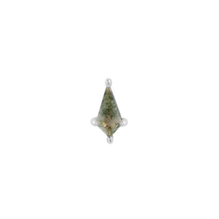 Mini Soho - Kite Cut Moss Agate - Threadless End Threadless Ends Buddha Jewelry White Gold  
