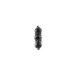 Mishka 3 Black Rhodium Threadless End with Black Diamond Threadless Ends Buddha Jewelry
