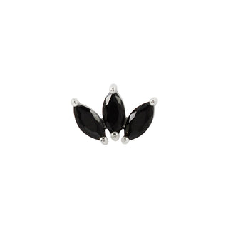 Moet - Black Spinel Threadless End Threadless Ends Buddha Jewelry White Gold  