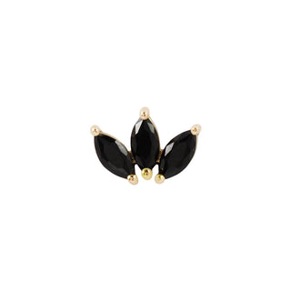 Moet - Black Spinel Threadless End Threadless Ends Buddha Jewelry Yellow Gold  