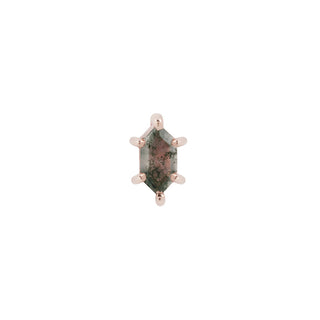 Oh Hell Yes! - Hex Cut Moss Agate - Threadless End Threadless Ends Buddha Jewelry Rose Gold  
