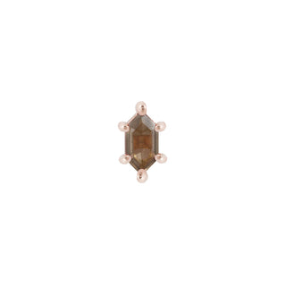 Oh Hell Yes! - Hex Cut Smoky Quartz - Threadless End Threadless Ends Buddha Jewelry Rose Gold  