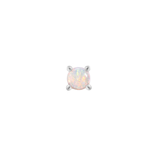 Opal Prong Cabochon - Threadless End Threadless Ends Buddha Jewelry White Gold 2mm 
