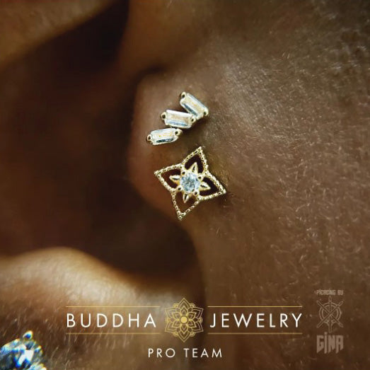 Honor Threadless End with CZ Threadless Ends Buddha Jewelry