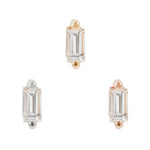 Paris Threadless End with White Topaz Threadless Ends Buddha Jewelry