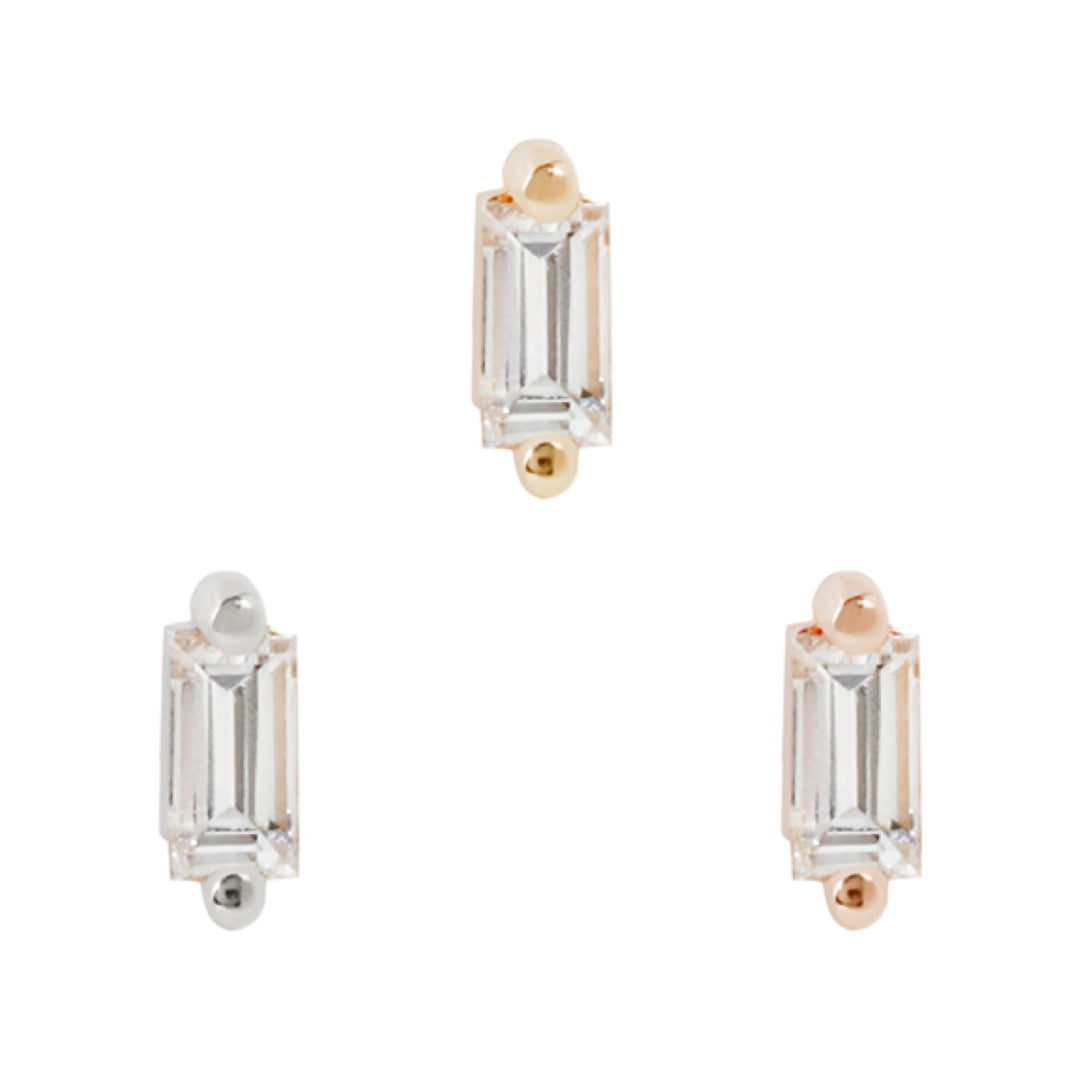 Paris Threadless End with White Topaz Threadless Ends Buddha Jewelry