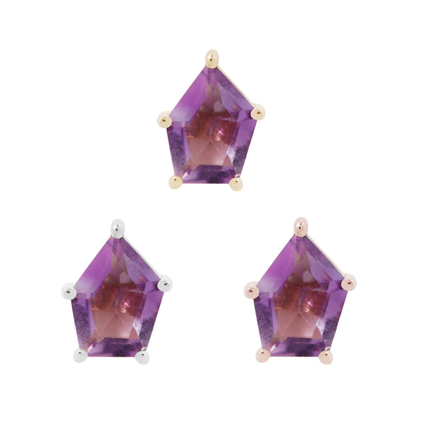 Penta Threadless End with Amethyst Threadless Ends Buddha Jewelry