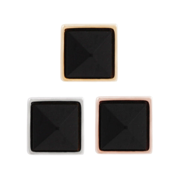 Pyramid Bezel Gem Threadless End with Reverse Set Agate Threadless Ends Buddha Jewelry