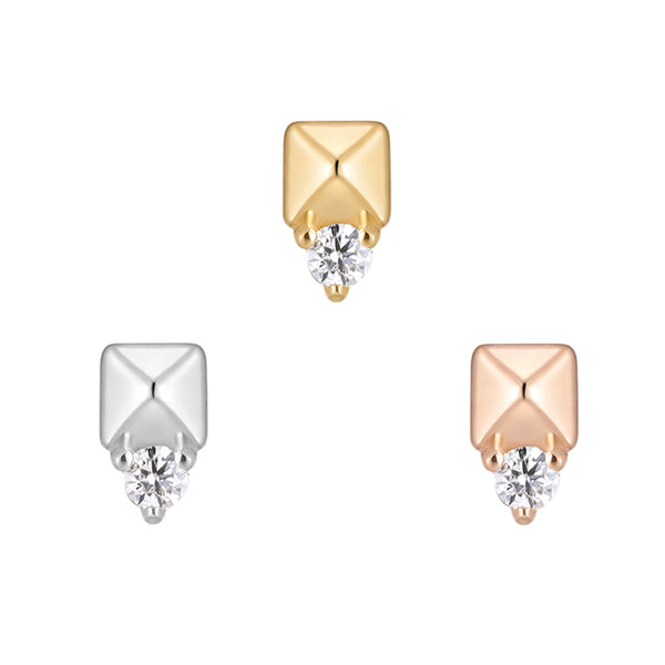 Rhodes Threadless End with Diamond Threadless Ends Buddha Jewelry