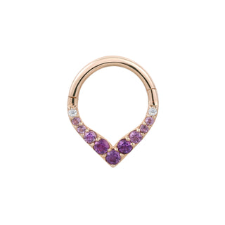 Rise + Shine - Amethyst Ombre - Solid 14kt Gold Clicker Clickers Buddha Jewelry Rose Gold 5/16" 