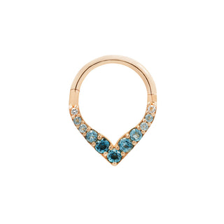 Rise + Shine - Blue Topaz Ombre - Clicker Clickers Buddha Jewelry Rose Gold 5/16" 