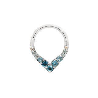 Rise + Shine - Blue Topaz Ombre - Clicker Clickers Buddha Jewelry White Gold 5/16" 
