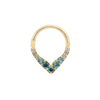 Rise + Shine - Blue Topaz Ombre - Clicker Clickers Buddha Jewelry Yellow Gold 5/16" 