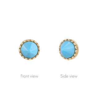 Round Accent Bezel Reverse Set - Turquoise - Threadless End Threadless Ends Buddha Jewelry   